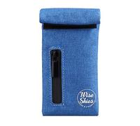 Wise Skies Blue Carbon Lined Smell Proof Polyester Bag for Herbs/Tobacco - Discreet Odorless Travel Storage with Zipper Closure