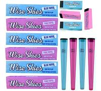 Wise Skies Blue & Pink Rolling Paper Bundle Package Rolling Tips