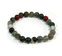Wise Skies Crystal Stone 8mm Necklace Bracelet Real Stone Healing Stones Chakra Natural (Indian Agate Bracelet)