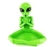 Wise Skies Funky Ashtrays Choose Your Own Skull Rasta Man Alien Resin Ash Trays Accessories (Praying Alien)