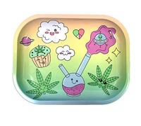 Wise Skies Metal Rolling Tray Smoking Accessories Characters Rolling Papers Rolling Tip Small (Cute)
