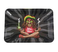 Wise Skies Metal Rolling Tray Smoking Accessories Characters Rolling Papers Rolling Tip Small (Rasta Man - New Small)