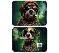 Wise Skies Metal Rolling Tray Smoking Accessories Characters Rolling Papers Rolling Tip Small (The Dawg)