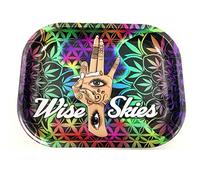 Wise Skies Metal Tray Smoking Accessory Rustic Hand-Crafted Style