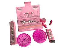 Wise Skies Pink Instant Rolling Bundle With Pink King Size Slim Rolling Papers and Purize Activated Carbon Filter Tips For Smokers Rolling Cute Accessories (4 Items)