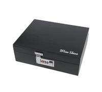 Wise Skies R1 Black Ash Wood Rolling Box With TSA 3-Digit Code Lock 5 Compartments and magnetic Removeable Rolling Stand for Storage Rolling Cigarette Accessories
