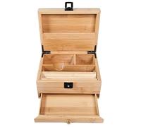 Wise Skies R3 Deluxe Bamboo Rollers Box With Lockable Lid Draw 5 Compartment Stash Storage Rolling Box For Storage Of Cigarette Rolling Accessories