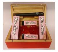 Wise Skies Red Ashwood Rolling Box Gift Set Papers Tips Crusher Tube