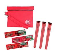 Wise Skies Red Smell Proof Bag & Doob Tube Holders Rolling Paper Holder Smelly Proof Bag
