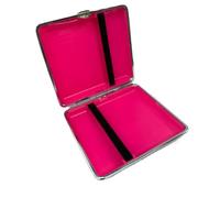 Wise Skies Slim Pink Cigarette Case Metal Storage Holder Travel Pocket Box