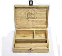 Wise Skies Wooden Large Storage Box Compartments Roller Board Smoking Storage
