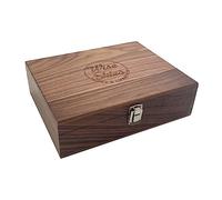 Wise Skies Wooden Rolling Box - Boxes with Hinged Lids Rolling Tray Storage (Walnut Deluxe)