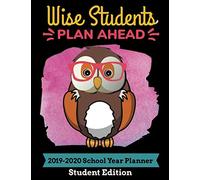 Wise Students Plan Ahead 2019-2020 School Year Planner Student Edition: 8.5" x 11" 110 Page Book Happy Owl pink on black Notebook Custom Lesson ... Lover Gifts (CME 2019 Student Owl Planners)