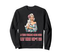 Wise Woman Let That Sht Go Pinup Dog Sweatshirt