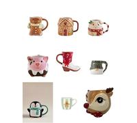 WiseAccordio Christmas Shaped Mug | Festive Mugs for Hot Drinks | Reindeer, Pig, Guinea,Penguin, Gonk,Tree,Ginger Bread (Renideer)