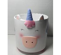 WiseAccordio Fabulous Decorative Feature Kids Ceramic Planter Flowers Pot Garden Ornament Unicorn Dinosaur (White)