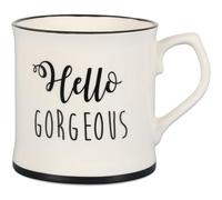 WiseAccordio Hello Handsome,Hello Gorgeous Tankard Mug | Beautifully Designed Mug | Mugs for Tea & Coffee for Gift | Coffee Mugs & Tea Cups for Home, (One Size, Hello Handsome)