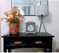 WiseAccordio Vintage French Country Inspired Brown Mantle Clock - Small Lightweight Bedside Table Clock for Living Room, Bedroom, Office - Decorative 23cm