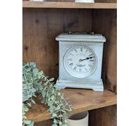 WiseAccordio Vintage French Country White Mantel Clock - Small Lightweight Decorative Bedside Table Clock for Living Room, Bedroom and Office 23cm