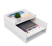 Wisebom 3-Tier Letter Tray Organiser Stackable, Plastic A4 Paper Trays, Plastics Letter Tray Desk Organiser, Office Desk Tidy File Holder, Tidy File Document Cardboard Sorter Organizer