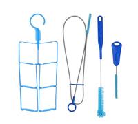 Wisebom 4 in 1 cleaning kit for hydration bladders, Water Bladder Cleaning Kit Includes Flexible Long Brush Small Brush Big Brush Collapsible Hanger Outdoors