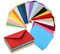 Wisebom 60 Pieces Coloured Envelopes, 160 mm x 110 mm Small Mixed Coloured Envelopes Wedding Envelopes Gift Envelopes 20 Assorted Colours for Mini Small Gift Cards Tags Birthday Wishes Wedding