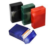 Wisebom Marbled Cigarette Case, 4Pcs Plastic Cigarette Boxes Cigarette Container, Portable Cigarette Holder for 20 Cigarettes Prevent Squeezing (Black Green Blue Red)