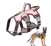 Wisebom Multi-Purpose Dog Harness, Escape Proof Anti-Pull Dog Harness, Anti Pull Harness, Dog Safety Harness, Dog Harness for Small and Medium Dogs (Pink, L)