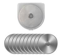 Wisebom Rotary Cutter Blades, 10 Pcs 28/45mm Steel Round Cutting Blades Highly Sharp Replacement Blades, Quilting Rotary Cutter Sewing Cutting Wheel for Fabric Leather Paper (45mm)