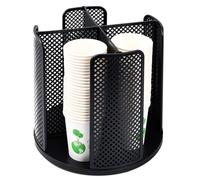 Wisebom Rotatable Cup and Lid Organizer - Paper & Disposable Cup Dispenser for Coffee Station, Countertop, Bathroom, Kitchen, Bedroom & Coffee Shop