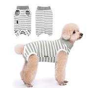 Wisebom Soft Dog Bodysuit After Surgery, Dog Surgical Suit, Breathable Dog One-Piece Recovery Suit, Breathable Body Dog After Castration Male es for Large Medium Small Dogs (Grey, S)