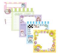 Wisebom Sticky Notes 5 Pads Cartoon Mini Post It Notes Removable Adhesive 80 Sheets/Pads, 80×80mm