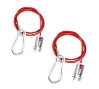 Wisebom Trailer Breakaway Cable 1Metre x 4mm, 2 Pcs Red Trailer Safety Cable with Carabiner Fork Head, Steel Wire Rope Caravan Breakaway Cable Trailer Accessories for 150kg