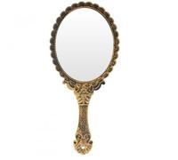 Wisebom Vintage Handheld Mirror, Hand Held Mirror Antique Mirror Makeup Mirror Magic Mirror Travel Mirror Hand Held Mirror with Handle for Women Girls Salon Travel (Bronze)
