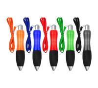 Wisebom Wide Body Ballpoint Pens, 5Pcs Black Ink Big Fat Pens with Lanyard, Heavy Weighted Pens Ergonomic Ballpoint Pens for Arthritis and Tremors (Red Orange Blue Green Black)