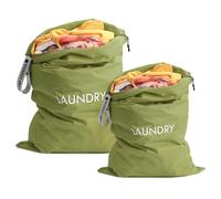 WiseBoy 2-Pack Laundry Bags, Travel Dirty Clothes Bag Zippered with Handle