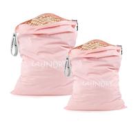 WiseBoy 2 Pack Laundry Bags, Washable Wet Dry Bag, Travel Laundry Bag Dirty Clothes Organizer, Swimming Yoga Bathing Suit Workout Wet Dry Bag - Pink