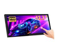 wisecoco 12.3 Inch Touch Monitor 1920x720 Bar LCD Mini Secondary Touch Screen Monitor Portable Display HDMI for Laptop PC Temperature Aida64 GPU CPU RAM Monitoring