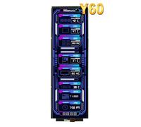 wisecoco 12.6" LCD Display HDMI 1920*515 IPS LCD Display DIY Kit Built-in Dual Speakers for Hyte Y60 Gaming PC Case CPU GPU Secondary Monitor Easy Install