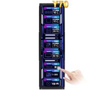 wisecoco 14.5 Inch LCD Touch Monitor for Hyte Y70 2K 2560x720 IPS USB C HDMI Display for Windows Aida64 CPU GPU Temperature Monitoring