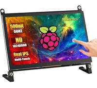wisecoco 7 Inch Touch Monitor for Raspberry Pi HDMI IPS 1024x600 Mini LCD Display for RPI Pi 5/4B/3B 2 Zero B B+ Windows Driver-Free