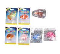 Wisecoco 7pcs Artificial Glowing Fishes, Fish Tank Floating Decorations Aquarium Colorful Simulation Silicone Fish Ornaments Landscape