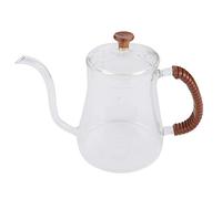 Wisecoco Pour over Coffee Kettle, 600ml Gooseneck Kettle for Drip Coffee, Thickened Glass Coffee Kettle with Lid, Hanging Ear Hand Drip Coffee Pouring Kettle for Tea and Coffee