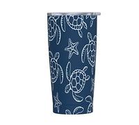 Wisedeal Funny Sea Turtle Ocean Stainless Steel Tumbler with Lid Vacuum Insulated Drinks Tea Beverages Cup Gift Tumblers, Sea Turtle Travel Coffee Mugs for Dad Mom Hot and Cold Drinks 20 Oz