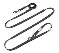 Wisedog 3m Black Double-Ended Rubberised Dog Lead, Non-Slip for Walking
