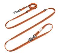 Wisedog 3m Orange Double-Ended Rubberised Dog Lead, Non-Slip for Walking