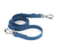 Wisedog Waterproof Dog Leash - 5ft/6ft Adjustable with 2 Metal Swivel Hooks, Easy to Clean Dog Leashes for Small, Medium, Large Breed Dogs (Navy,L)