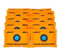 wisedry 100g [10 Packs] Rechargeable Desiccant Packs, Color Indicating Silica Gel Desiccant Packets, Reusable Moisture Absorbers Bags for Storage Cabinets Wardrobes Tool Box