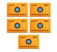wisedry 100g [5 Packs] Reusable Desiccant Packs for Storage, Rechargeable Color Indicating Silica Gel Desiccant Packets, Moisture Absorbers for Storage Bins, Suitcase, Safe, 3D Filaments, Electronics