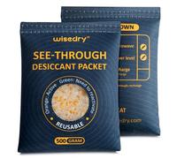 wisedry 2 x 500 Gram See-Through Silica Gel Car Dehumidifier